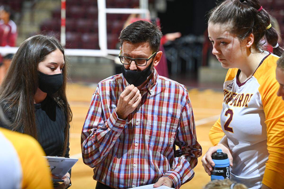 Winthrop takes on South Carolina in non-conference women’s volleyball action at the Winthrop Coliseum on Thursday, September 16, 2021 in Rock Hill, South Carolina.