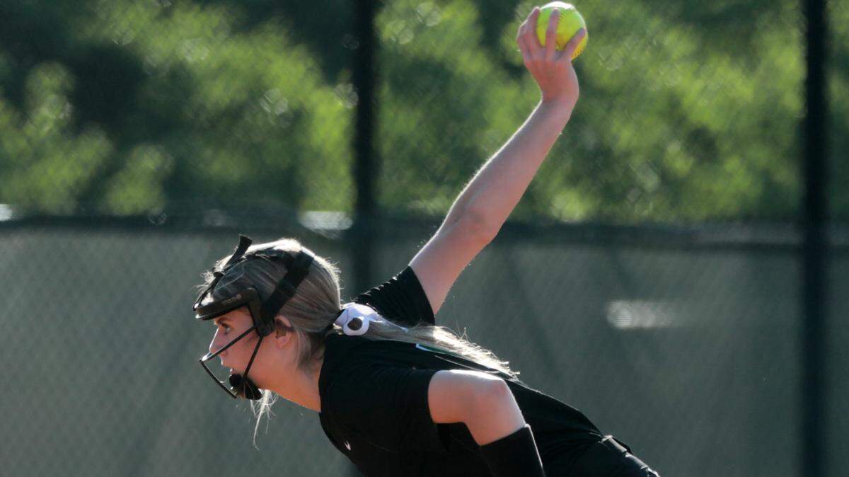 Catawba Ridge’s Chloe Berger pitches Friday against Greer at the Fort Mill school.