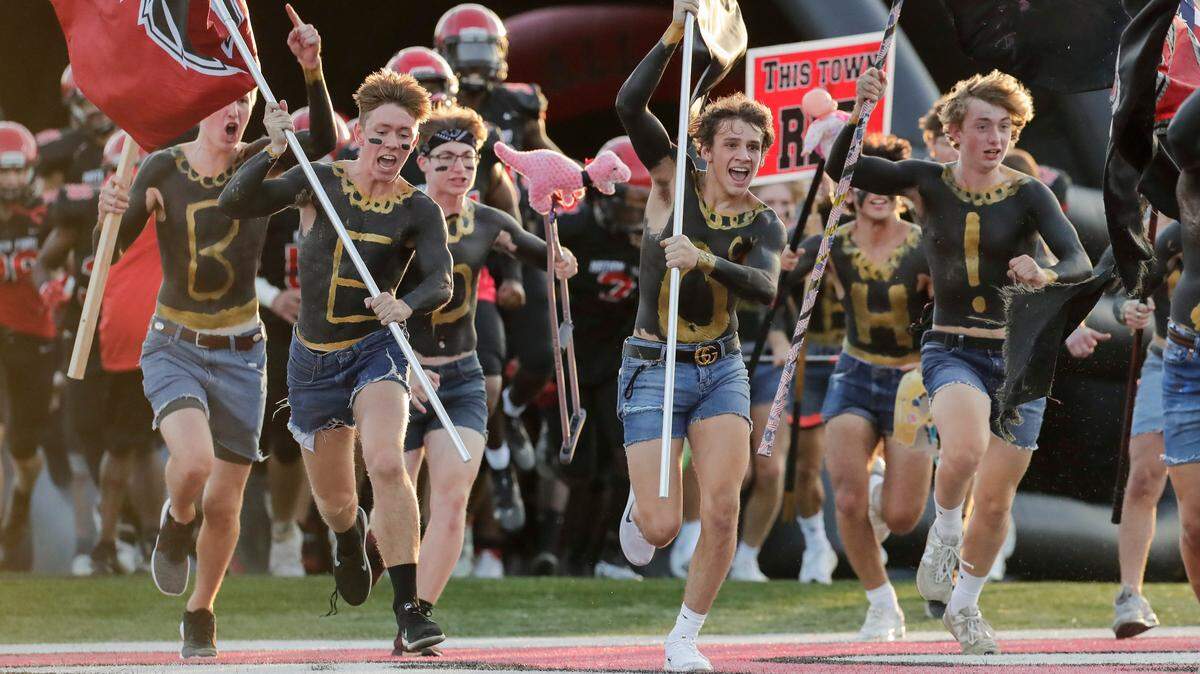 Herald file: Nation Ford fans run out on 8-27-2021. The Falcons will need a strong student section when they travel to archrival Fort Mill on Friday night.