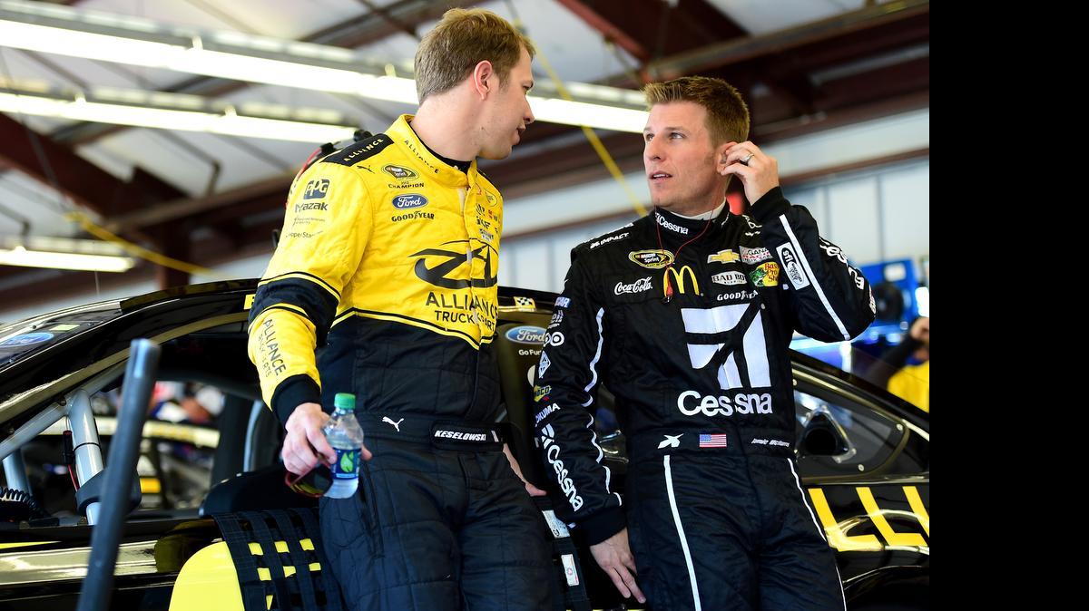 
Brad Keselowski, left, and Jamie McMurray know that a conversation on the radio during a race is not a private one.
 
