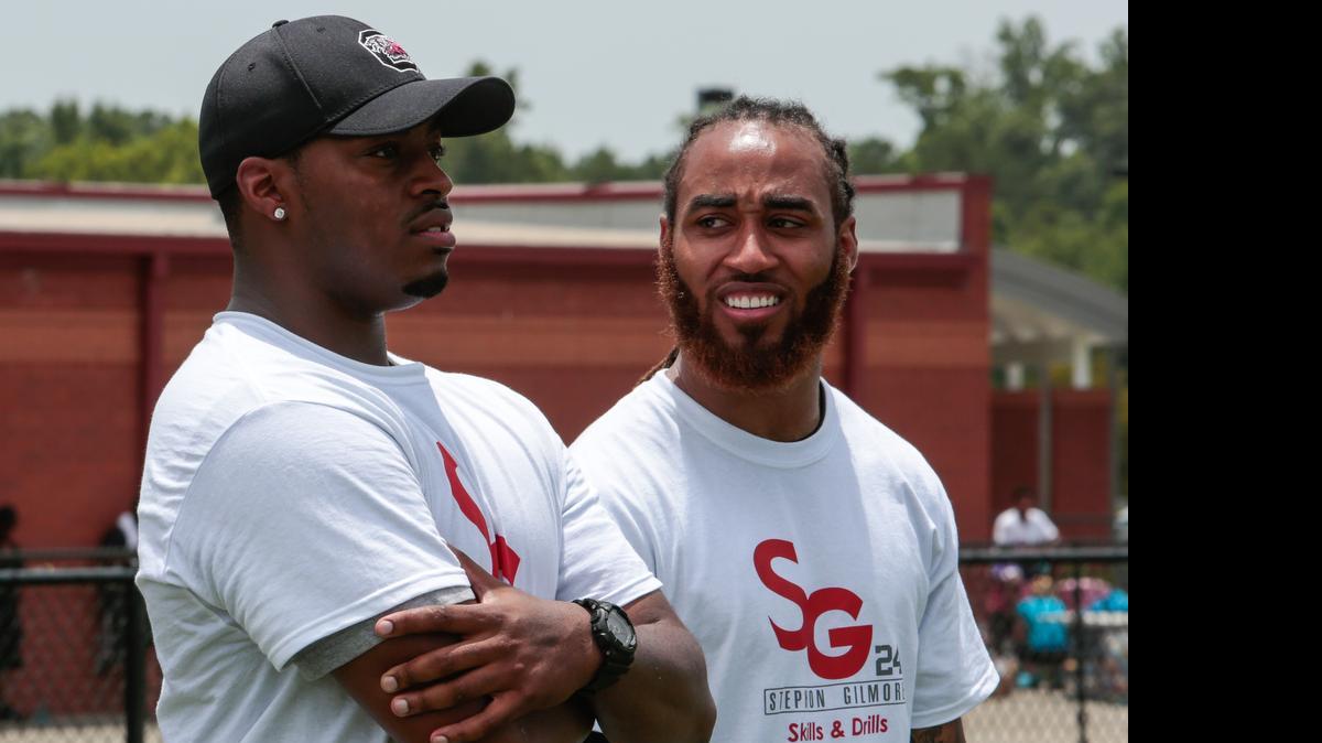 
Stephon Gilmore holds his first football camp in Rock Hill at South Pointe High School, 7-8-2015.
