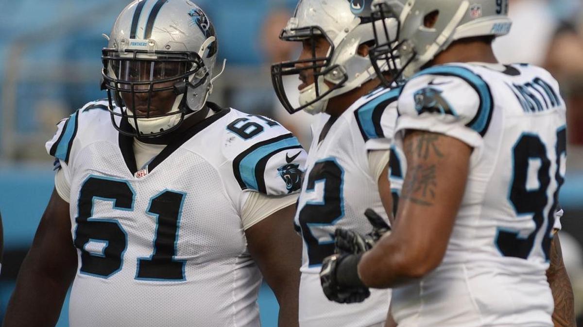 
Carolina tackle Kyle Love (61) has been consistent and productive for the injury-ravaged interior of the Panthers’ defense.
