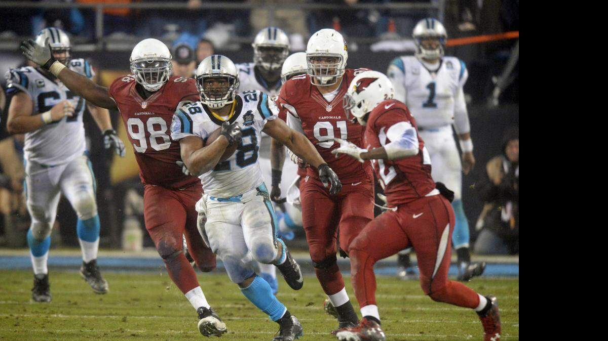 
For the first time since he was drafted by the Carolina Panthers, Jonathan Stewart (28) enters offseason workouts at the undisputed feature back. But with the departure of ‘Double Trouble’ teammate DeAngelo Williams, will the team draft help for Stewart?
