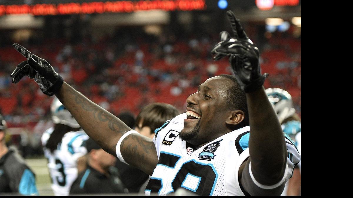 
Carolina Panthers linebacker Thomas Davis (58) says the 2015 squad has more talent than the one that won the NFC South for the second consecutive year in 2014. But he’s not ready to proclaim the Panthers the team to beat. 
