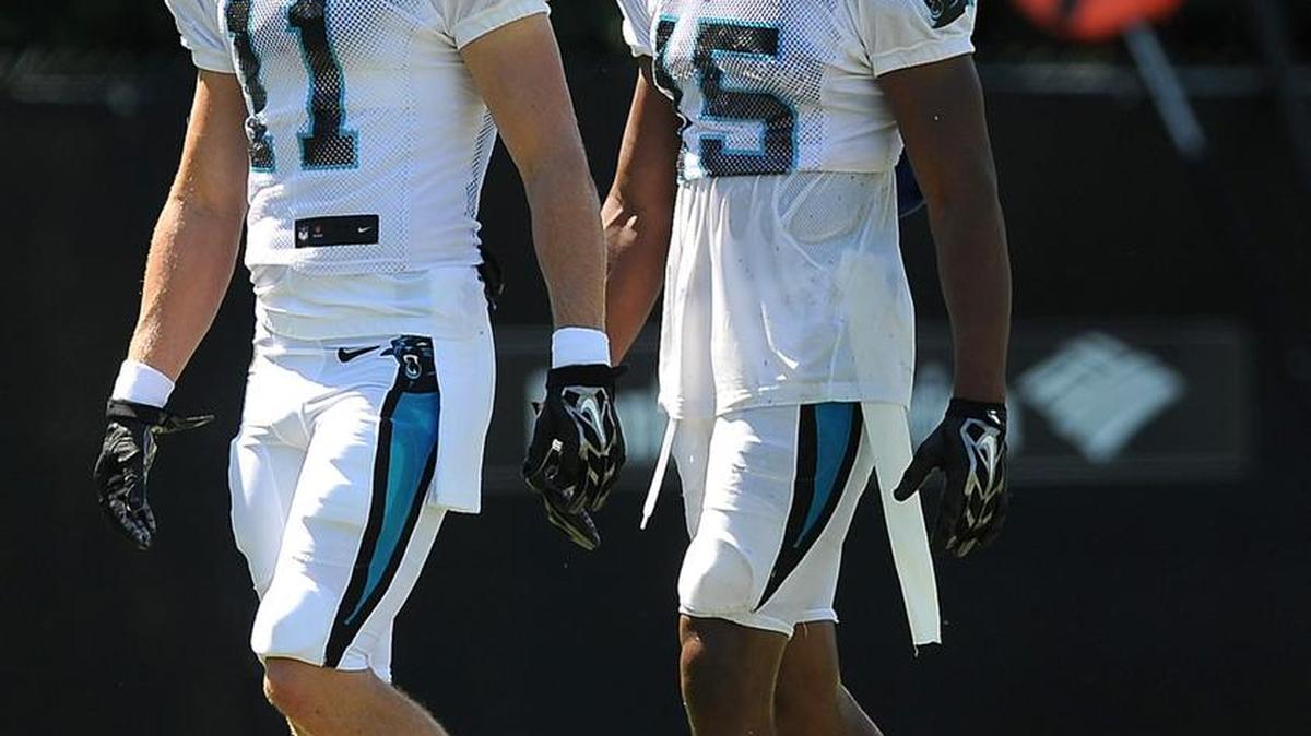 
When the time comes to whittle the roster down, the performances of Brenton Bersin, left, and Jarrett Boykin, right, Friday night against Buffalo won’t make the decision any easier for coach Ron Rivera.
