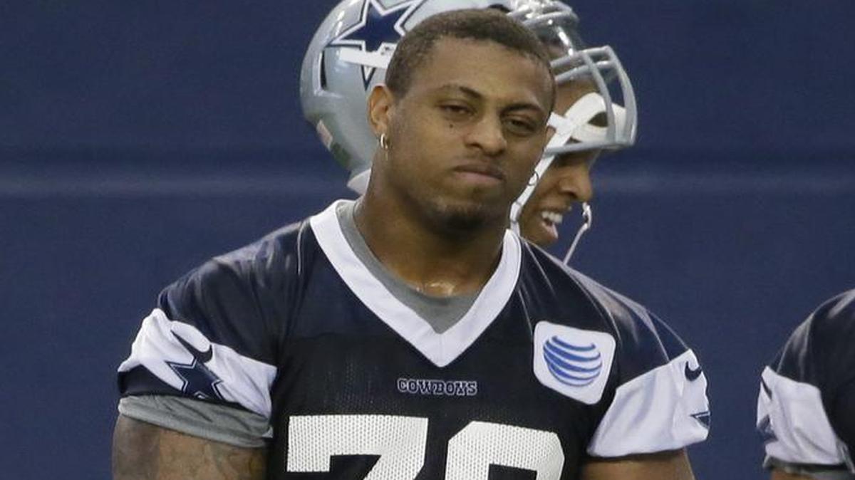 
Dallas Cowboys defensive end Greg Hardy (76) had his NFL suspension reduced from 10 games to four on appeal, an NFL spokesman says. 
