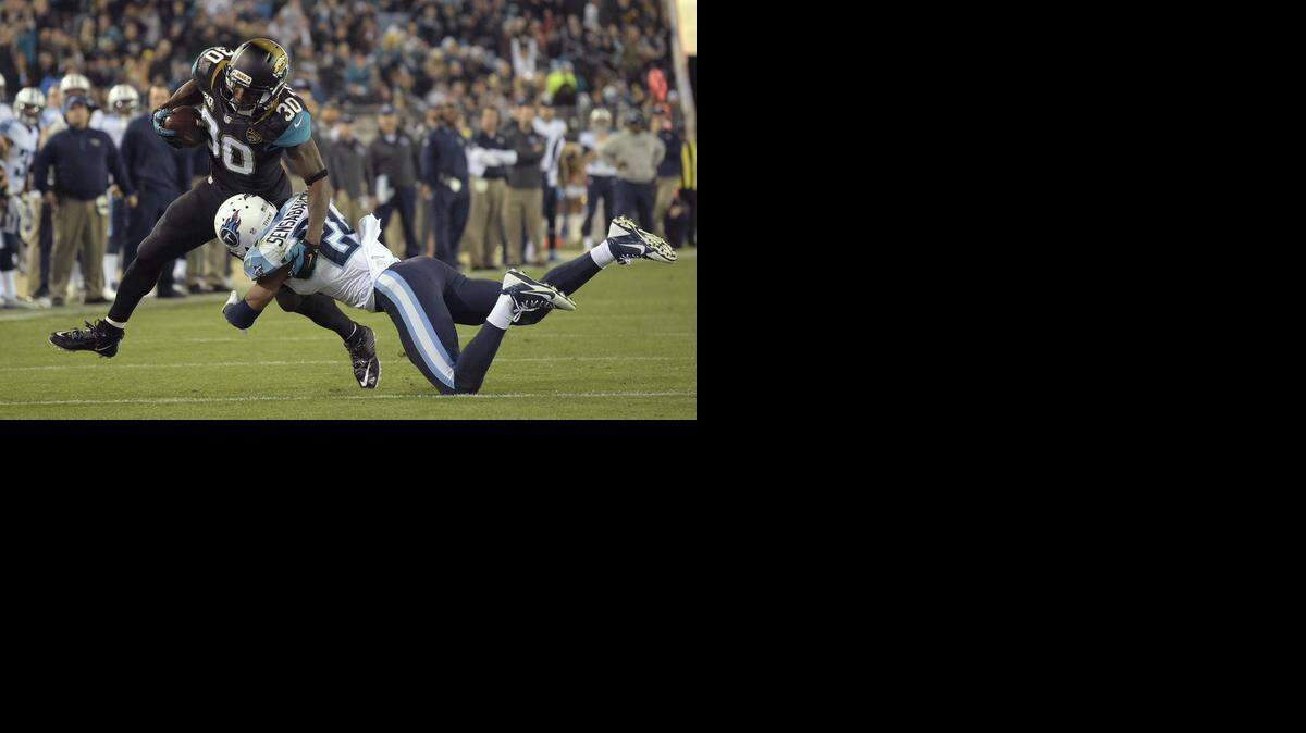 
Running back Jordan Todman (30) was signed to a one-year contract by the Carolina Panthers. Todman spent three seasons with the Jacksonville Jaguars, and in 2014 ran 32 times for 186 yards and caught 25 passes for 198 yards and a touchdown. He was also the Jaguars’ primary kickoff returner.
