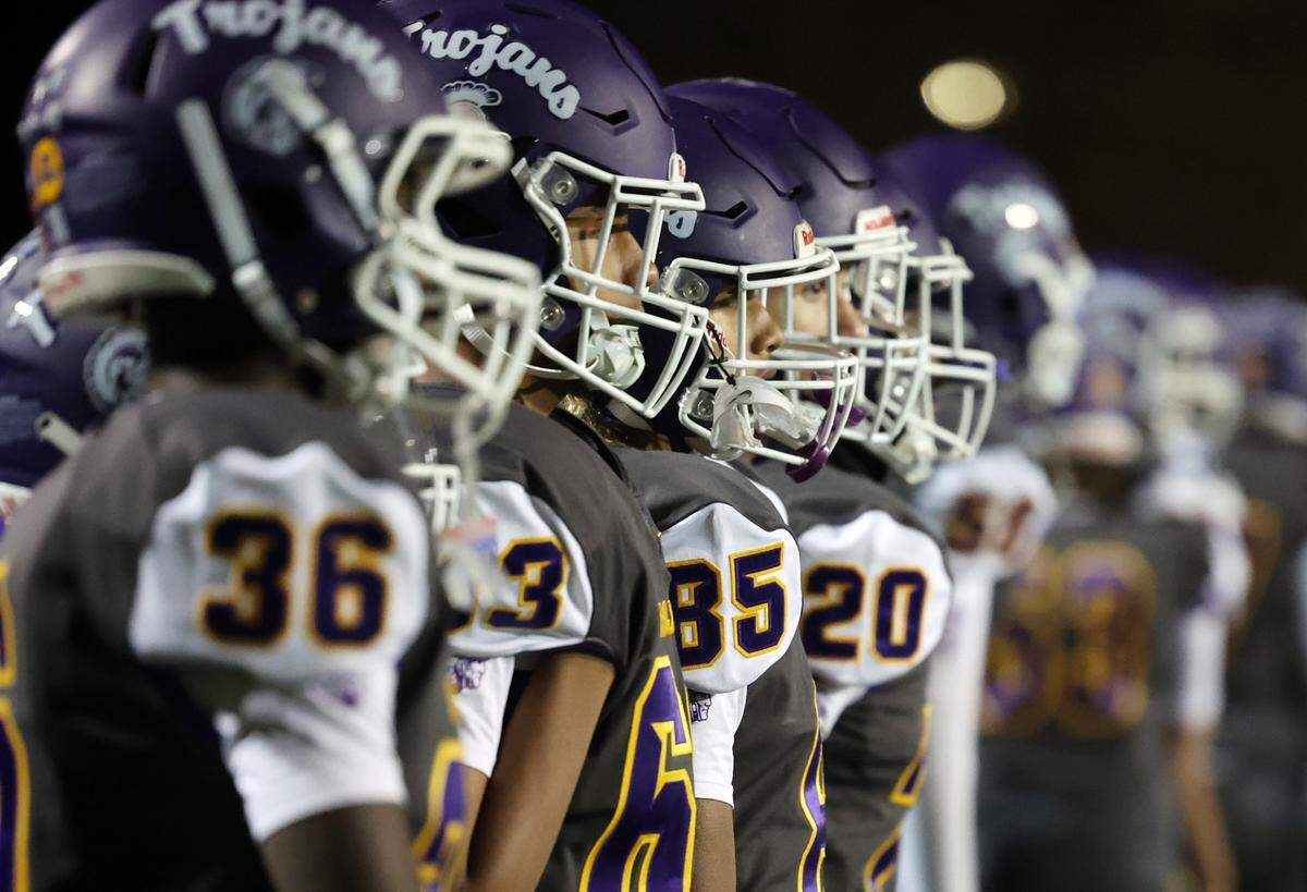 Northwestern High School varsity football teammates watch the playoff game against Indian Land Friday, Nov. 22, 2024 in Rock Hill, S.C.