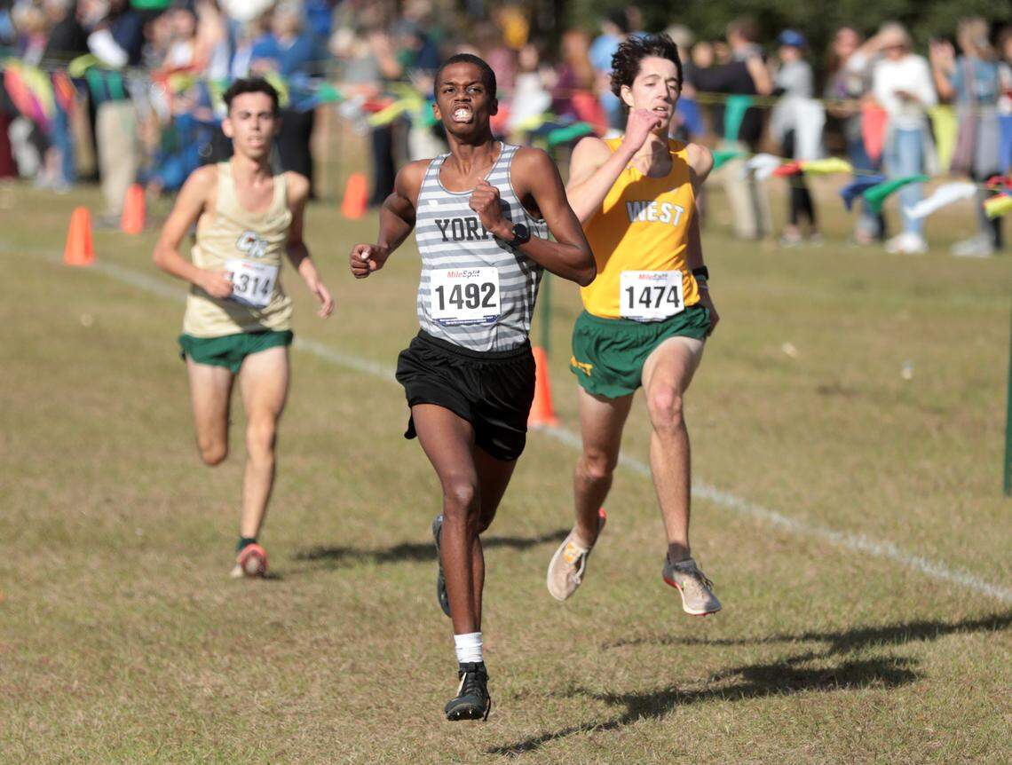 York Comprehensive High School’s Emmanuel Paddyfote competes in the the 4A cross-country individual state champiosnhip Thursday in Columia.