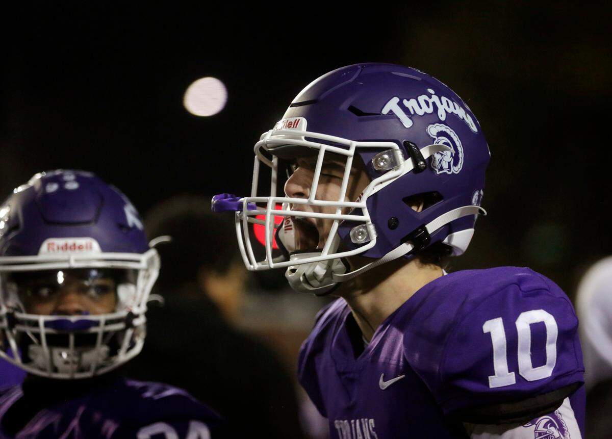 Northwestern’s Finley Polk yells after the team scores the first touchdown during the quarterfinals of the 4A state playoffs Friday, Nov. 18, 2022 in Rock Hill.