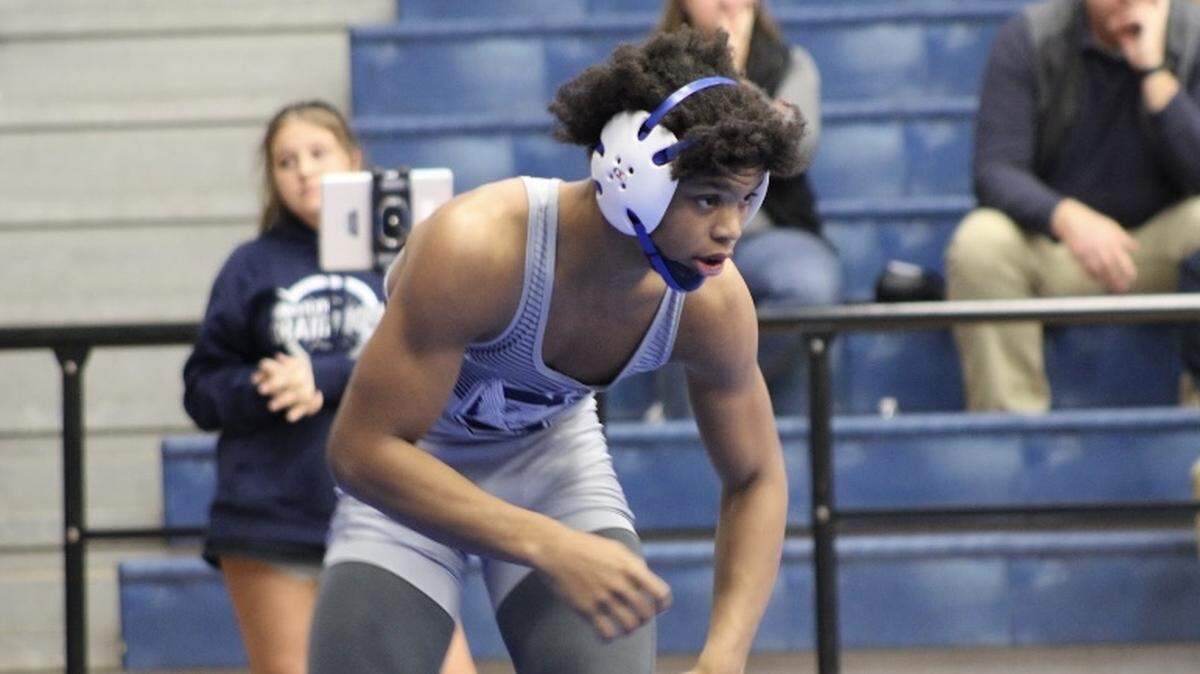 Yannis Charles of Clover wrestling helped lead the Blue Eagles to their second-straight — and second-ever — Region 3-5A championship in 2021-22.