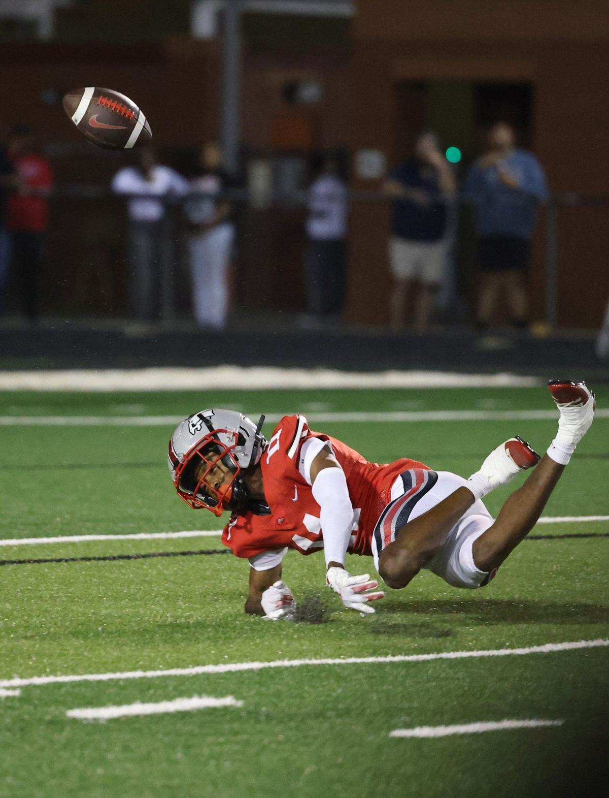 South Pointe’s Sean Young misses the ball Friday as the Stallions compete with the Northwestern Trojans in Rock Hill.