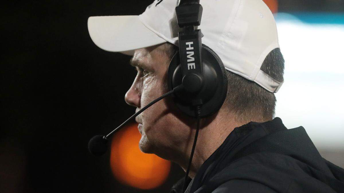 Herald file: York Comprehensive High School head football coach Dean Boyd watches his team play on the sideline in a September 2021 game. The Cougars defeated region foe Indian Land Friday, Oct. 1.