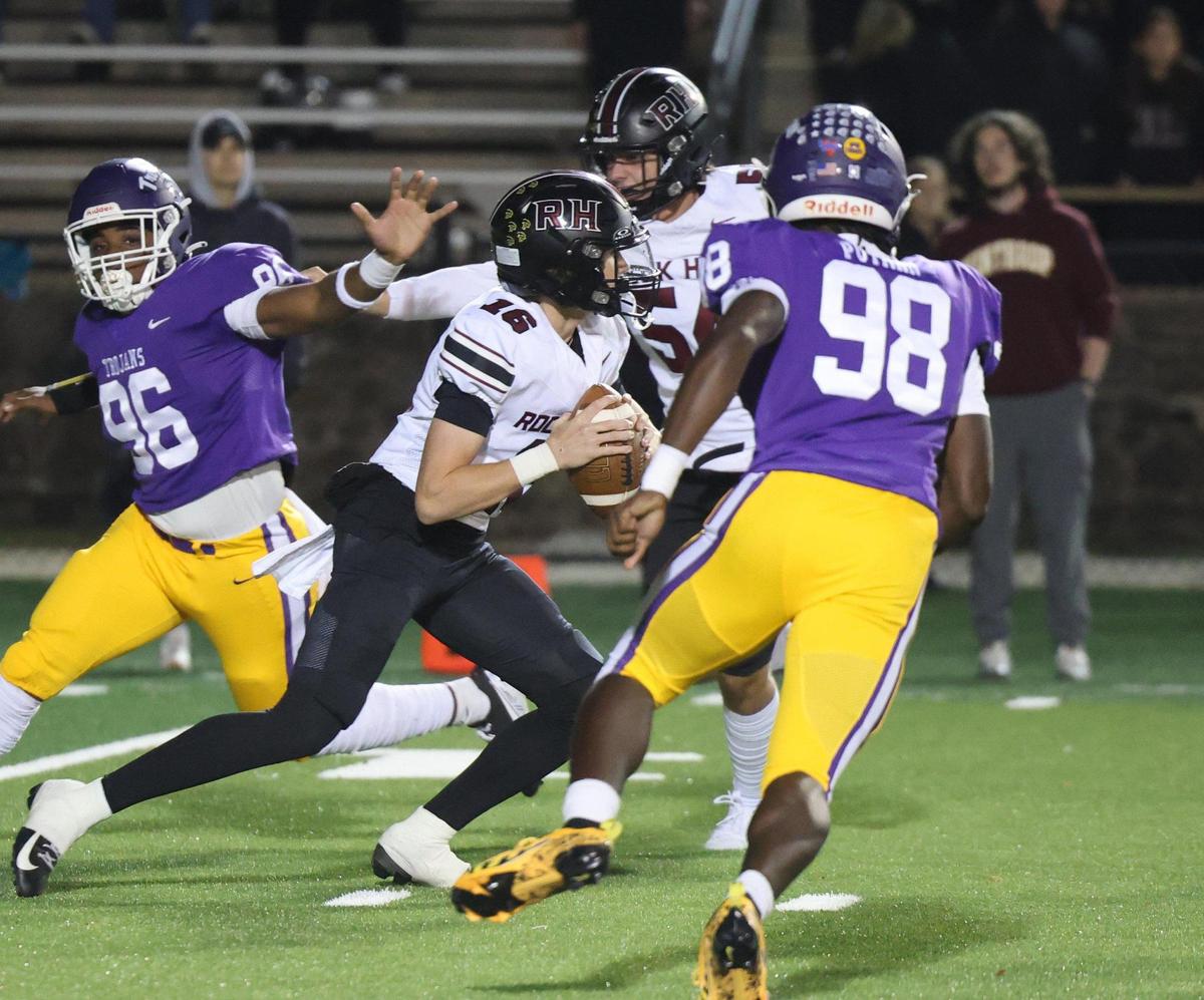 Rock HIll’s Jonah Young (16) carries the ball Friday, Oct. 18, 2024 in Rock Hill, S.C.