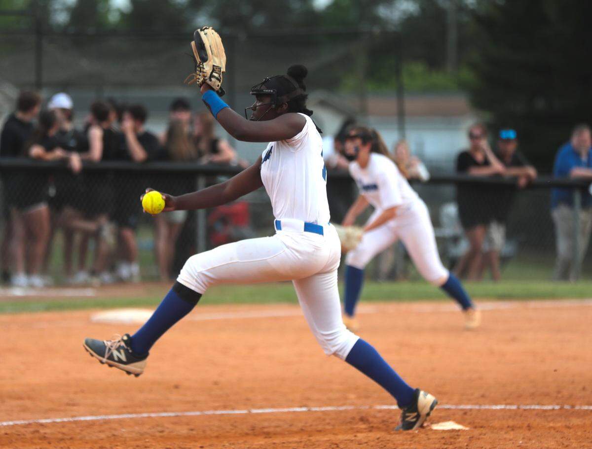 Indian Land’s Olivia Miller pitches Monday against Lugoff-Elgin in Indian Land