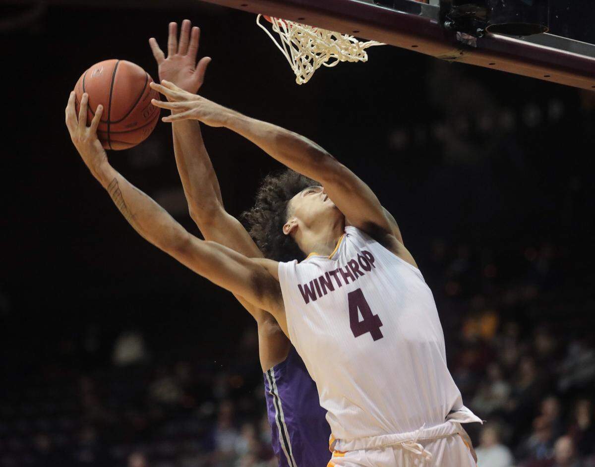 Winthrop’s Kelton Talford puts up the shot