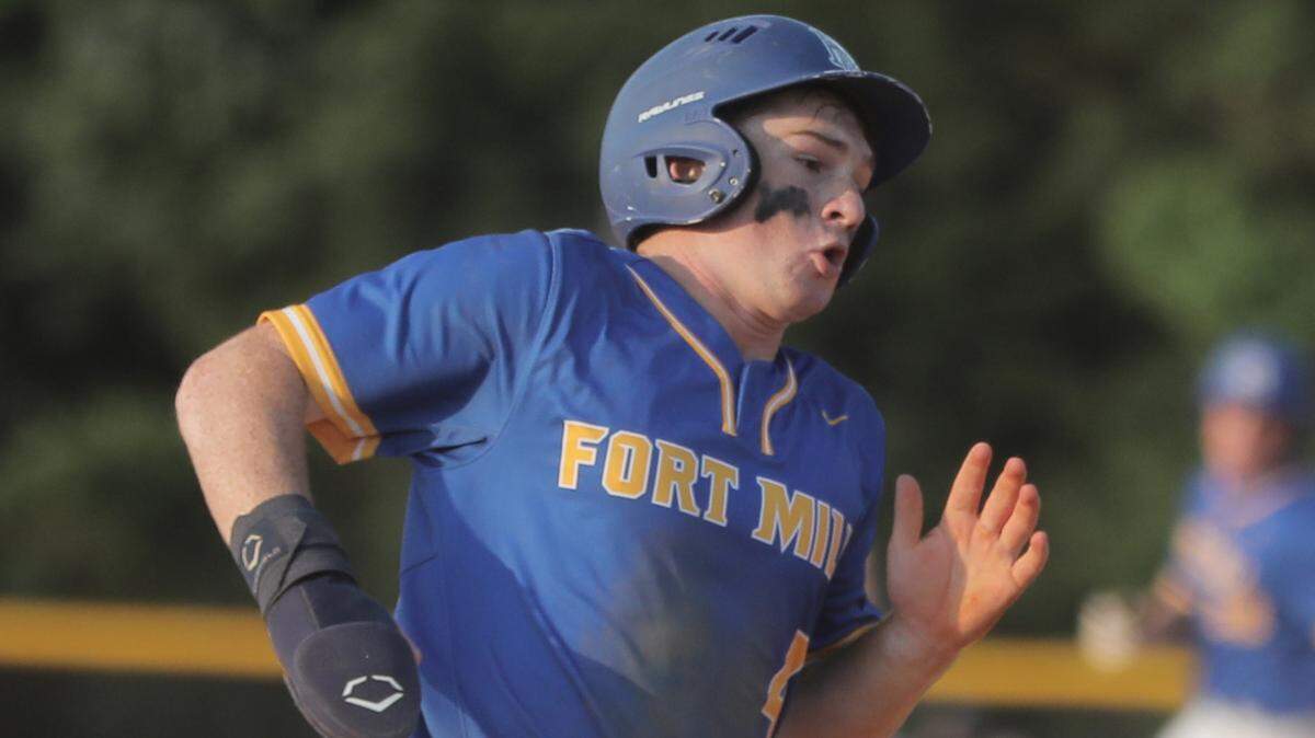 Herald file: Fort Mill’s Eli Craddock rounds third base on his way to home plate in the 2022 Upper State championship game.