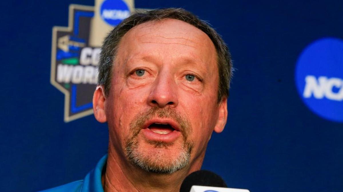 Coastal Carolina coach Gary Gilmore speaks during a coaches' news conference at TD Ameritrade Park in Omaha, Neb., Friday ahead of the NCAA men’s baseball College World Series.